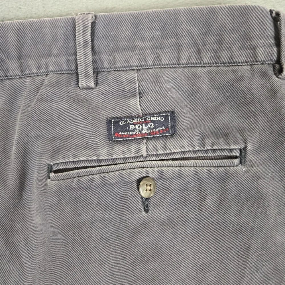 Vintage Polo Ralph Lauren Prospect Shorts Mens 40 Chino Cotton Twill Blue Faded